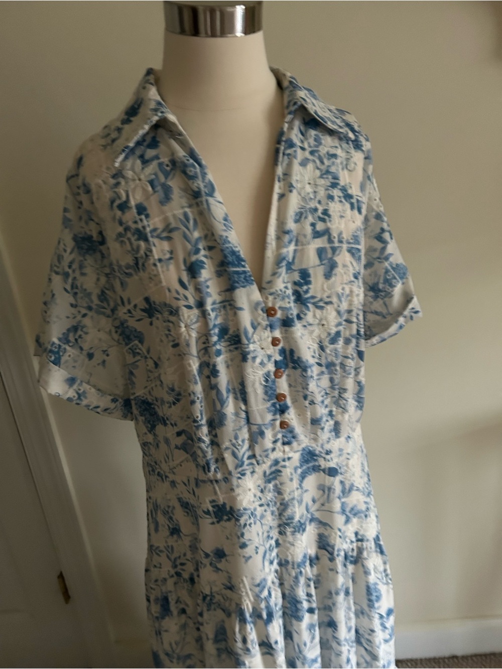 Anthropologie En Saison Midi Blue Dress size 1X - Picture 4 of 12